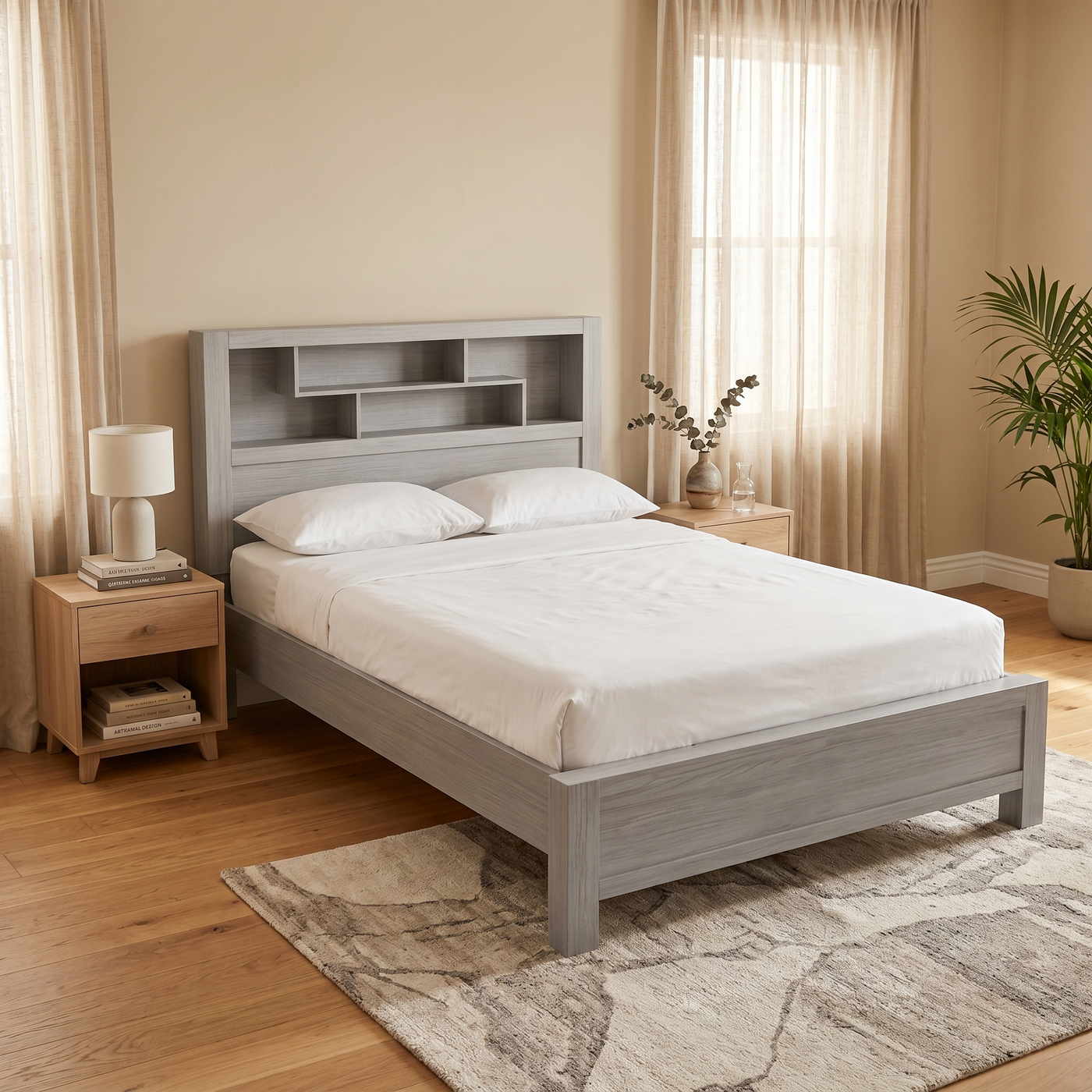 Signature Bed With Bookcase - lifestyle