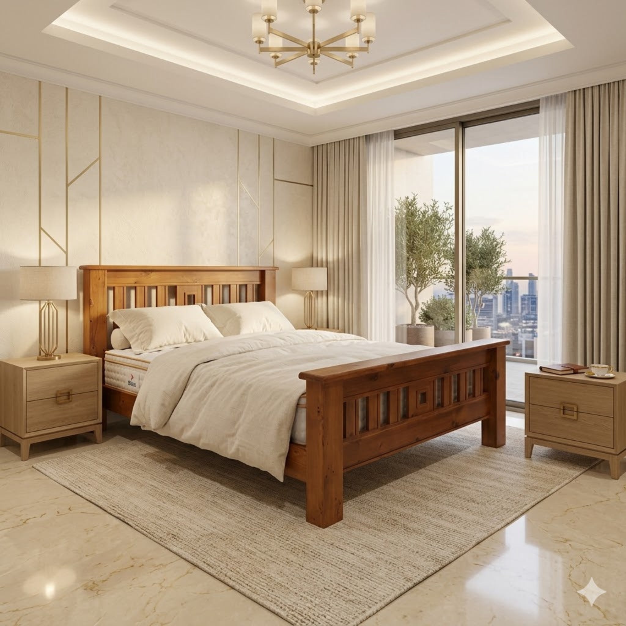 Edison Bed Frame + Bliss Euro Top  Pocket Spring Mattress Super King