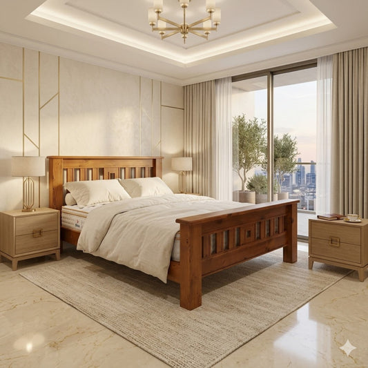 Edison Bed Frame + Bliss Euro Top  Pocket Spring Mattress Super King | Furniture World NZ