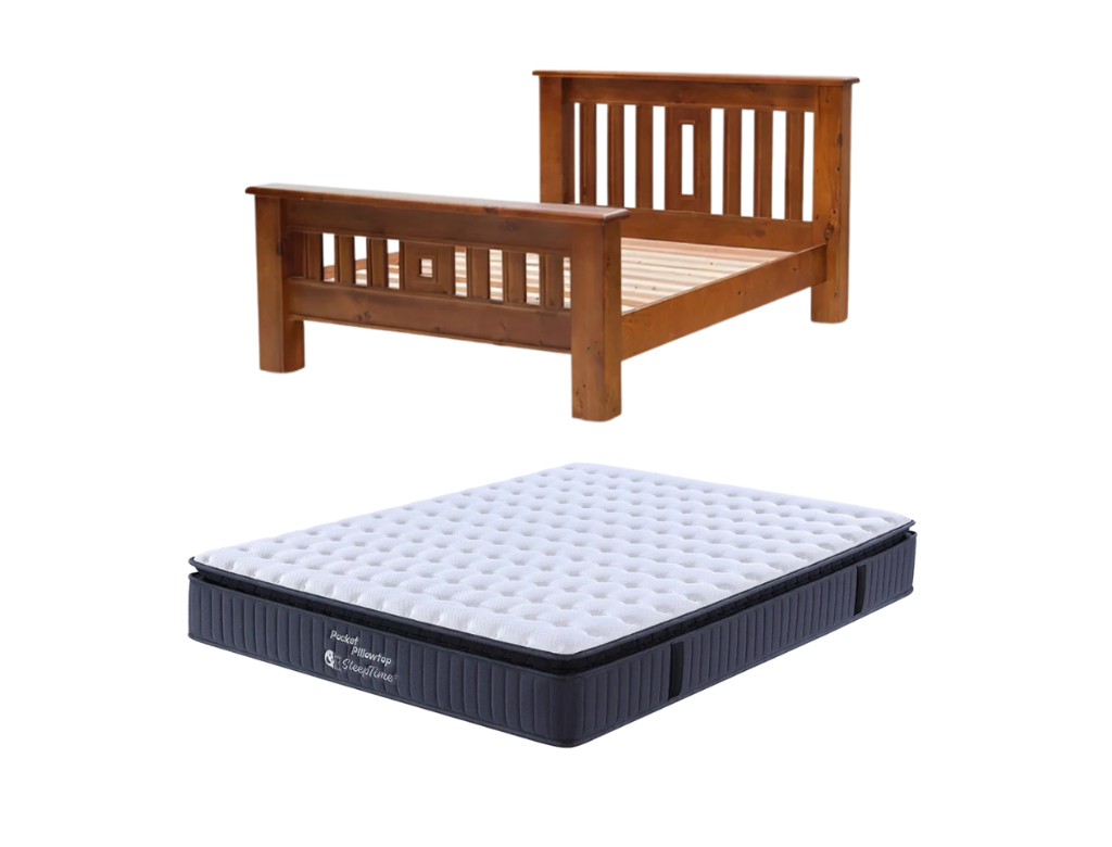 Edison Bed Frame +SleepTime Pocket Pillowtop Mattress