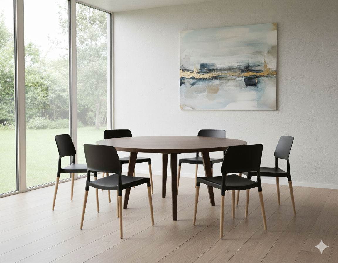 Ebony Dining Chairs Set of 6 Black