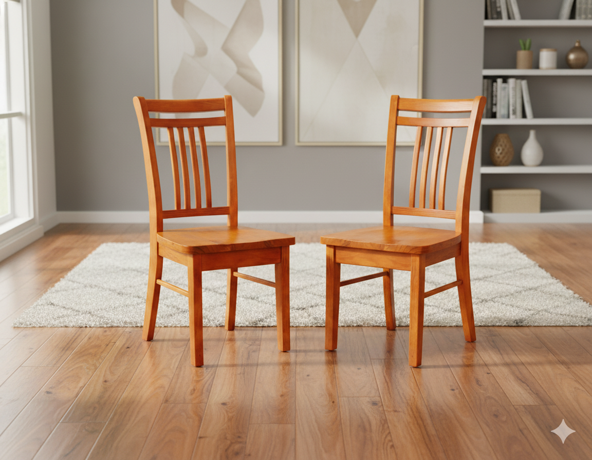 Luxe Wooden Dining Chairs Set of 2