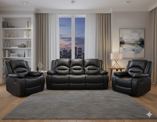 Heaven Recliner Suite Black