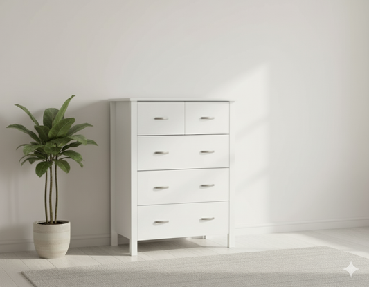 Medallion 5 Drw Tallboy (White)
