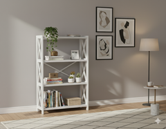 Dixon Bookcase White - 1230x800x300MM