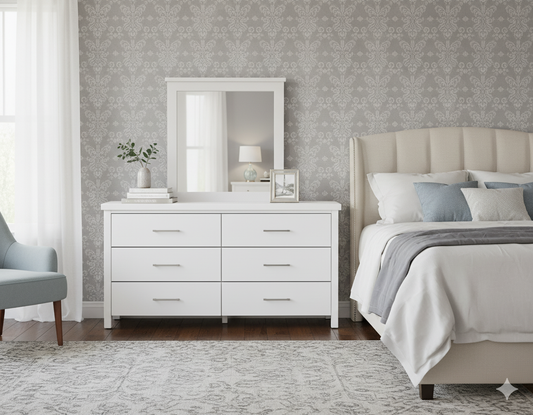 Champion 6 Drw Dresser / Mirror White
