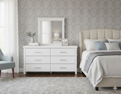 Champion 6 Drw Dresser / Mirror White