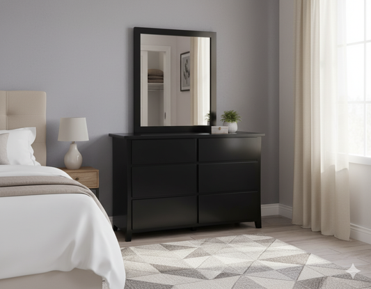 Henley 6 Drw Dresser / Mirror Black