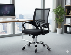 Rory Office Chair Black with Medium Back
