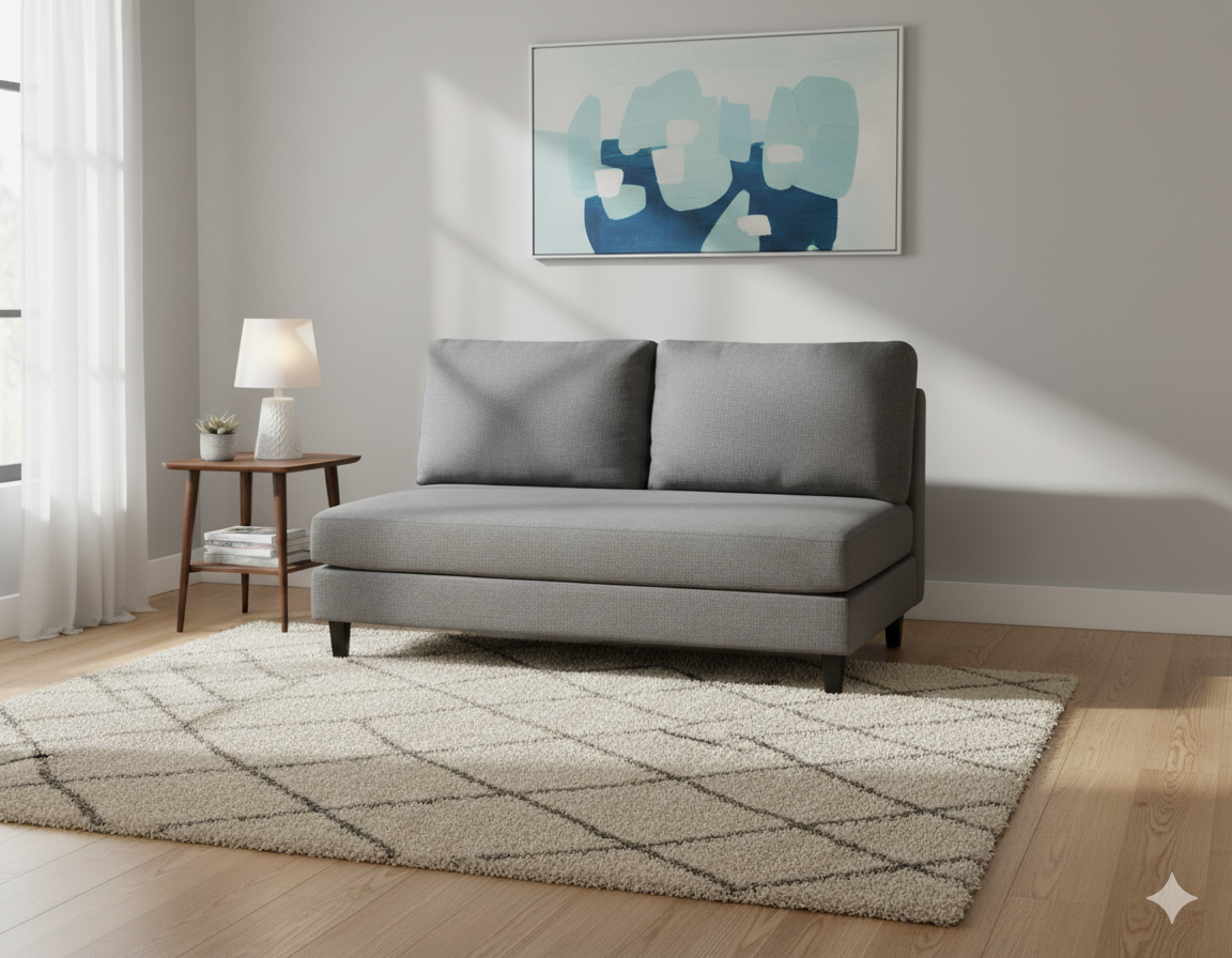 Versatile 2 Seater Fabric Sofa Grey