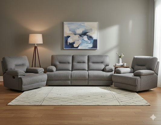 Maryland Fabric Recliner Power Suite With USB (DARK GREY)