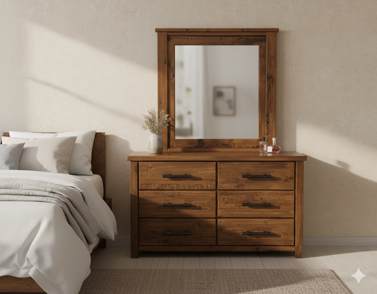 Oakwood 6 Drw Dresser / Mirror