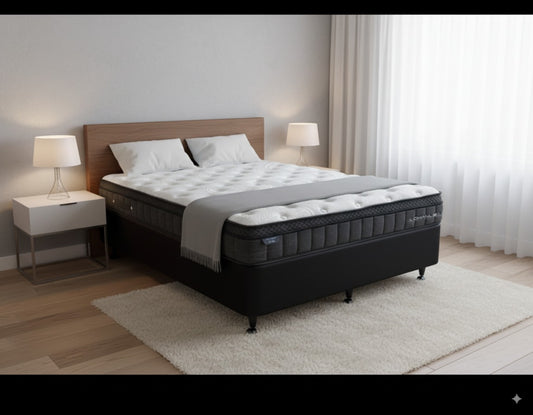 SleepMax PP Pro Mattress + NZ Made Duracast Hotel Bed Base with Casters