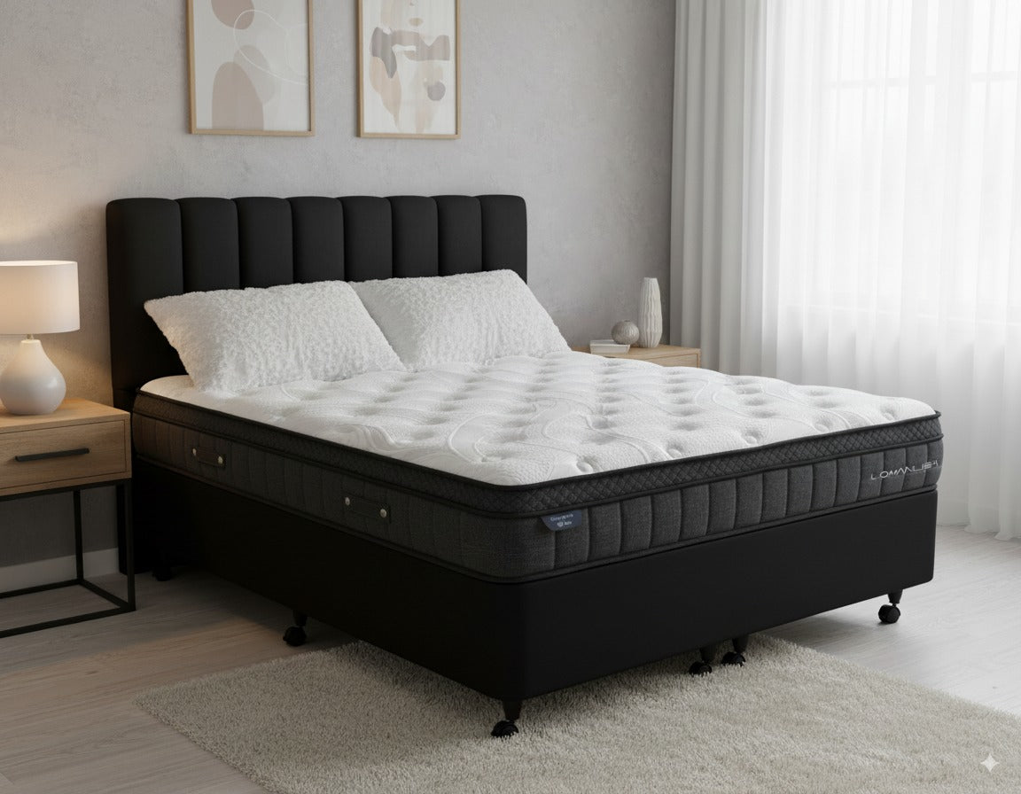SleepMax PP Pro Mattress + NZ Made Duracast Hotel Bed Base with Casters