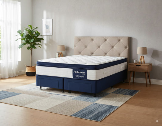 NZ Made Eco Bed Base+Posturemax Plush Mattress