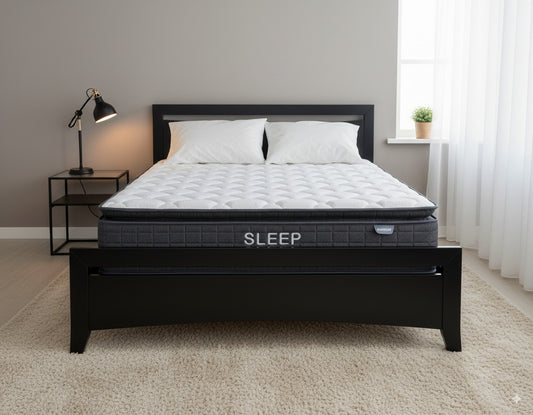 Henley Bed Frame Black + SleepTime X-Firm Mattress Queen