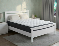 Medallion Bed Frame (White) +SleepTime Medium Mattress Queen