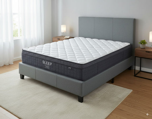 Sleeptime Bed Frame Linen Grey + SleepTime Ultra Mattress Queen
