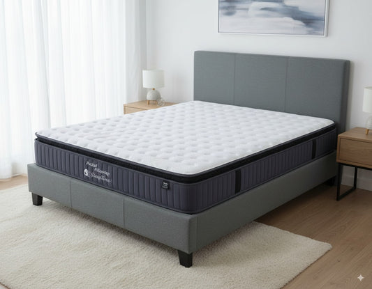 Sleeptime  Bed Frame Linen Grey + SleepTime Pocket Pillowtop Mattress