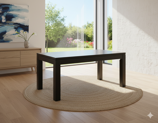 Solid Wood Dining Table Black