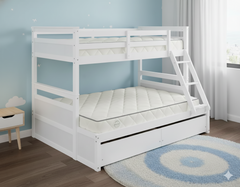 Bella Bunk (S+D) White With 2 Bottom Drws (with Mattress)