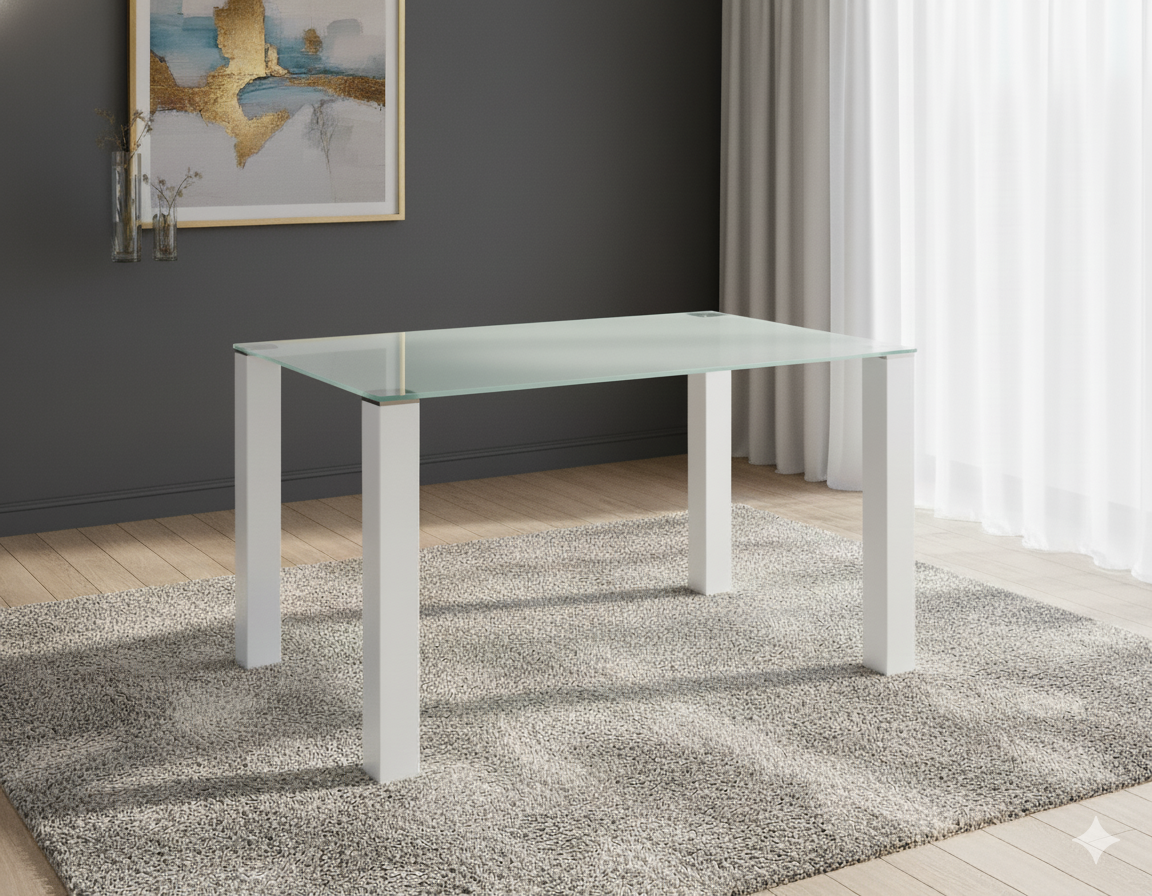 Clarity 1.2M Glass Dining Table
