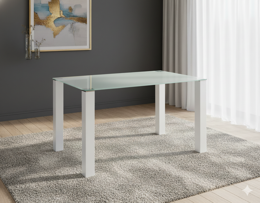 Clarity 1.2M Glass Dining Table