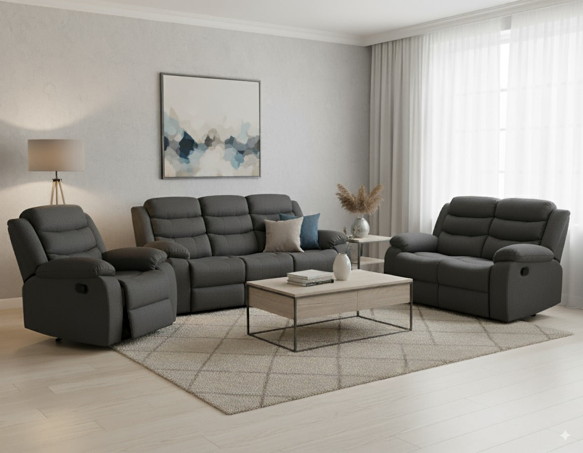 Lush Recliner Suite Collection Linen Dark Grey- Pre-Order