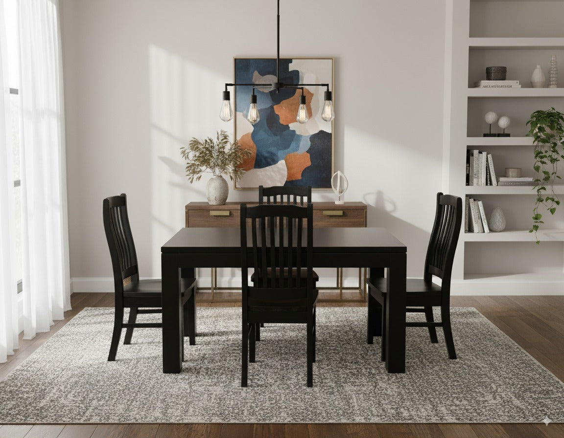 Solid Wood Dining Suite Black