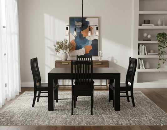 Solid Wood Dining Suite Black