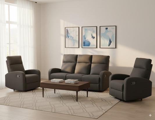 SupreCoz 3RR + R + R Recliner Suite Linen Fabric
