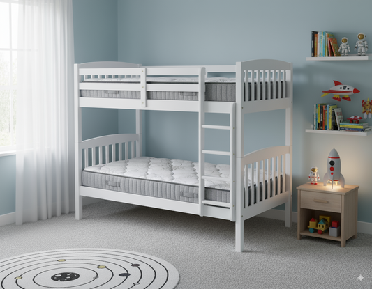 Unity Bunk (S+S)White (with Mattress)