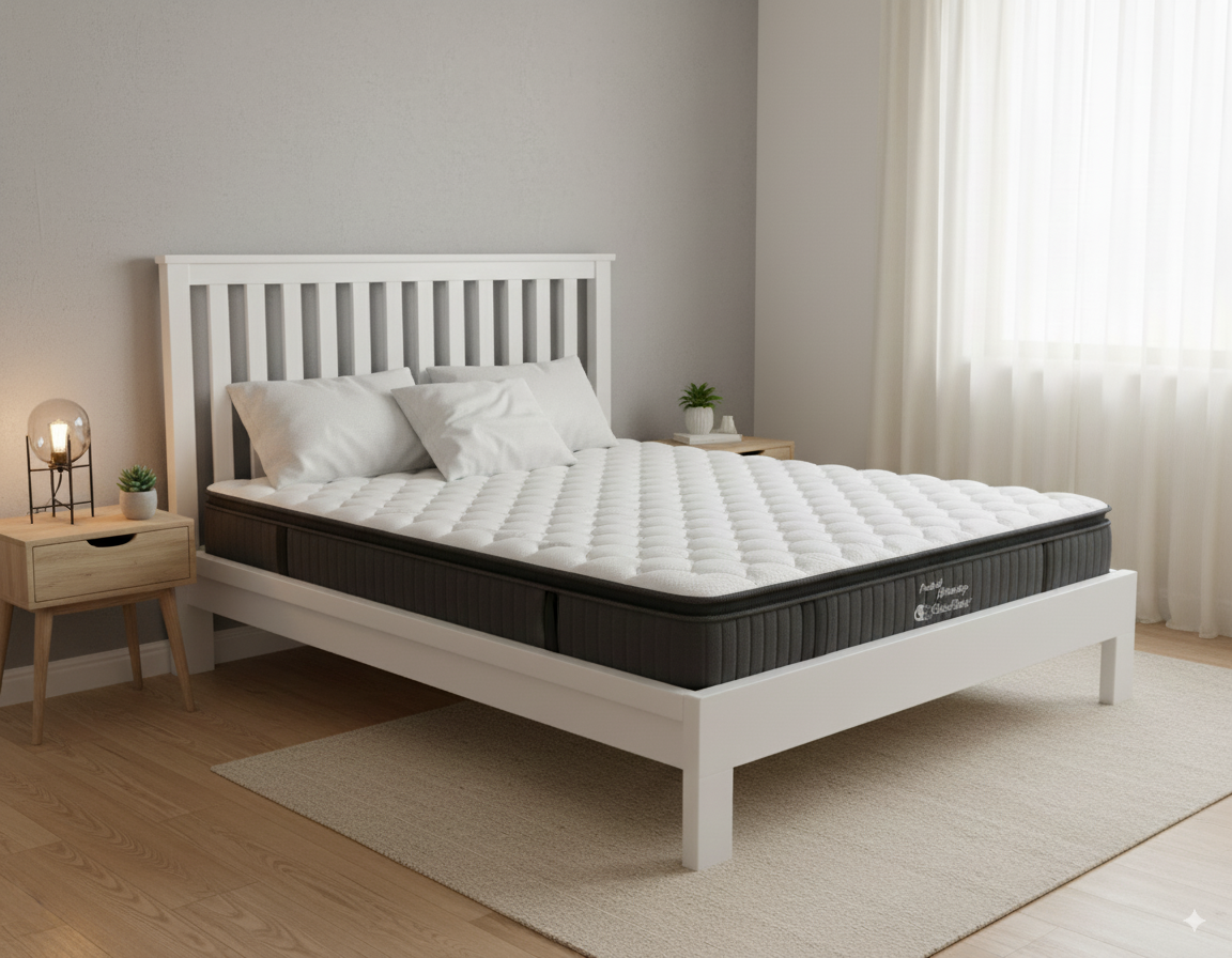 Nestheaven Bed Frame +Sleeptime Pocket Pillow Top Mattress