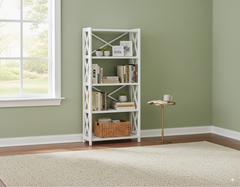Dixon Bookcase White - 1605x800x300MM