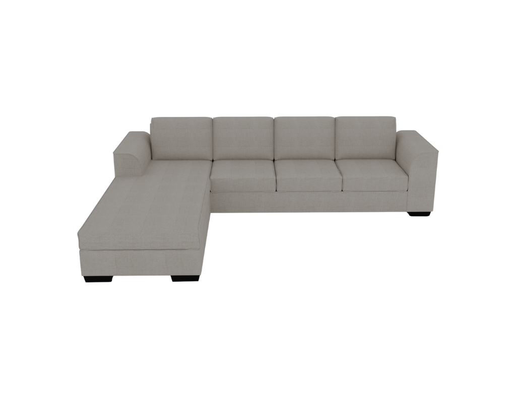 NZ Made Harbor 4 Seater with Chaise Corner Sofa-Ramsey Biscuit