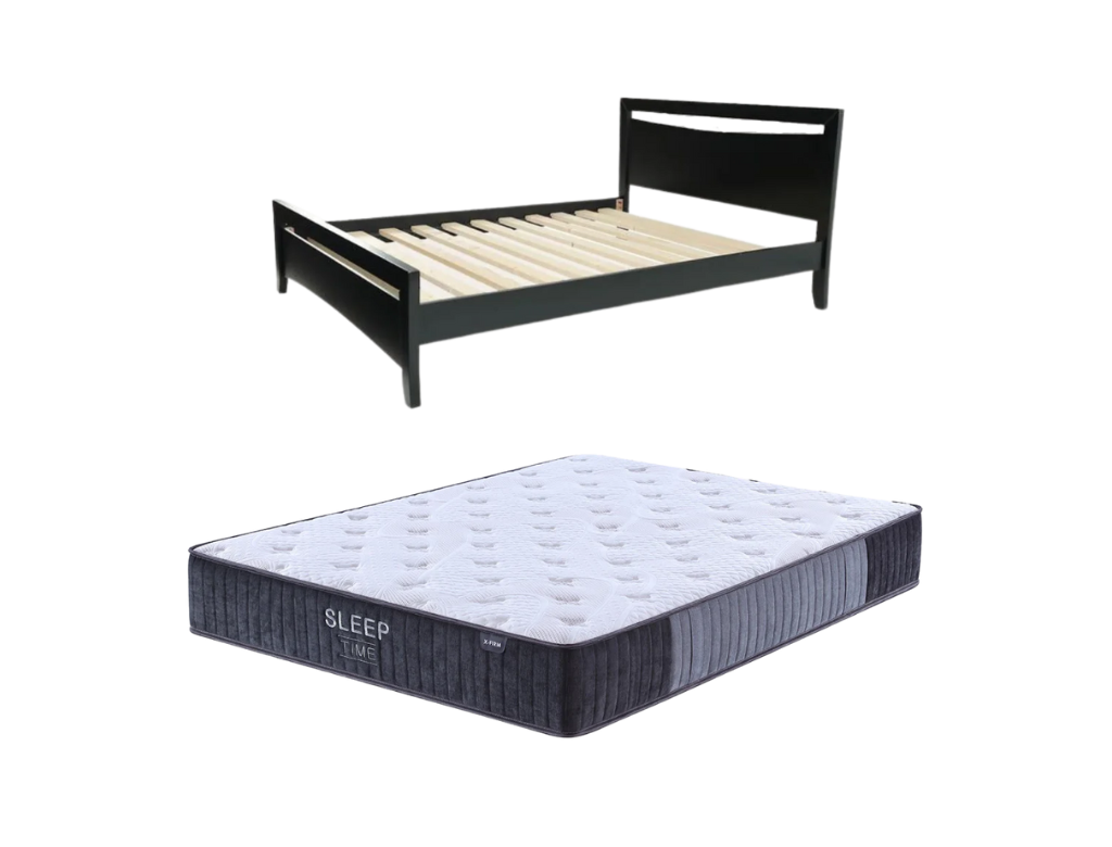 Henley Bed Frame Black + SleepTime X-Firm Mattress Queen