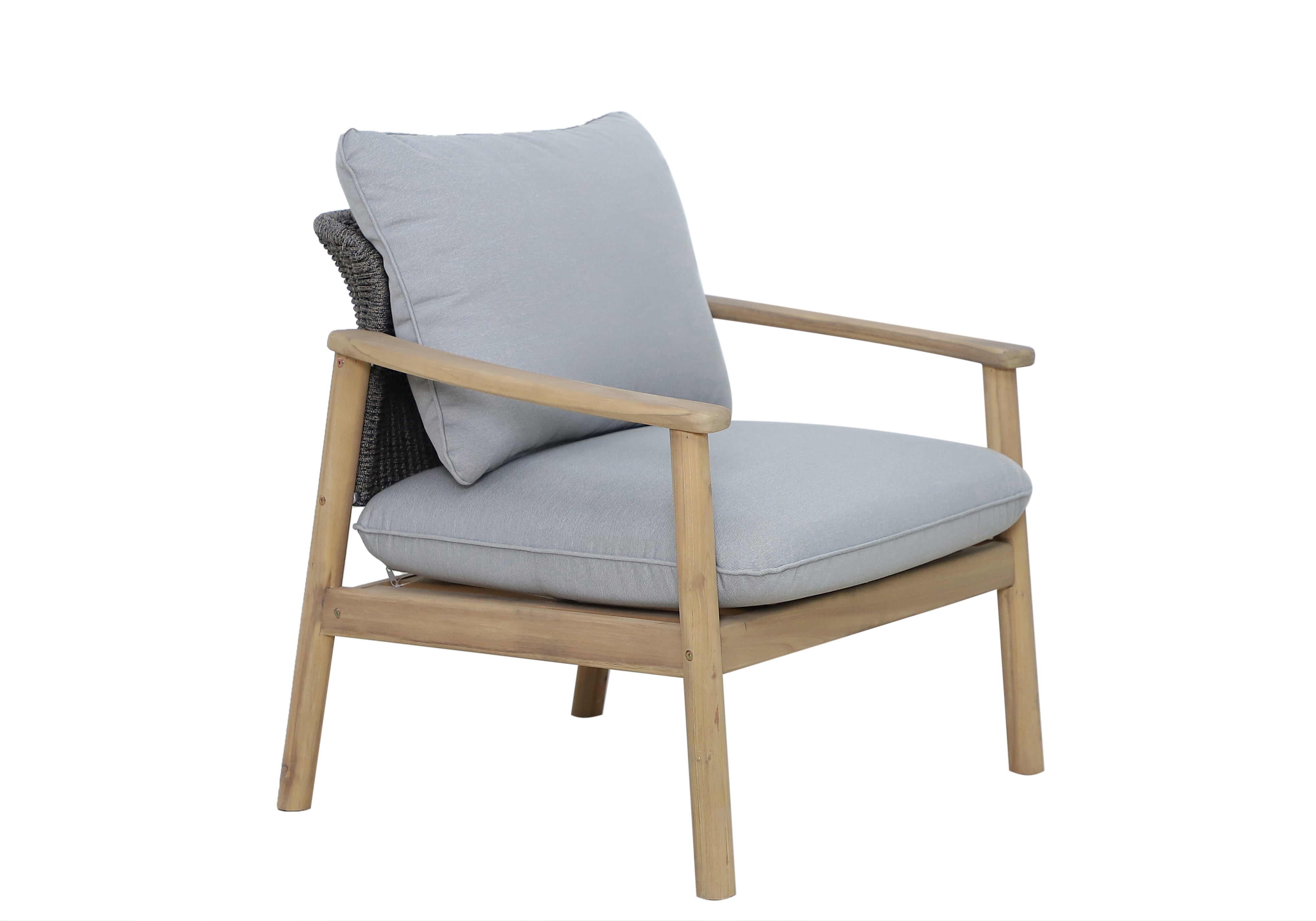 Calen 1 Seater Armchair – Washed Fabric Grey - Side View | Furniture World NZ