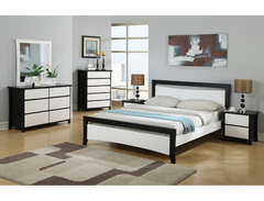 Maverick 7 Pcs Bedroom Suite (Black/White)