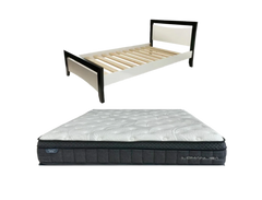 Maverick Bed Frame (Black/White) + Sleepmax PP Pro Mattress