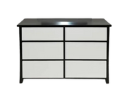 Maverick 6 Drw Dresser / Mirror (Black/White) | Furniture World Auckland