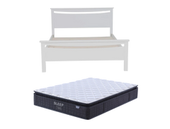 Medallion Bed Frame (White) +SleepTime Medium Mattress Queen