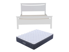 Medallion Bed Frame (White) + SleepTime Ultra Mattress Queen