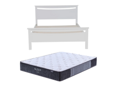 Medallion Bed Frame (White) +SleepTime X-Firm Mattress Queen