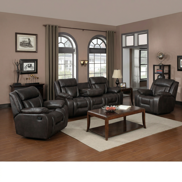 Luxe Recliner Suite Dark Brown | Furniture World NZ