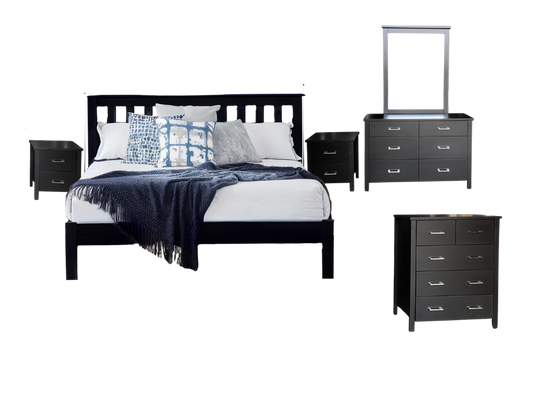 NestHeaven 5 Pcs Bedroom Suite Black