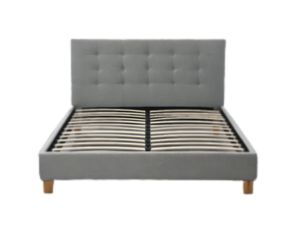 Regency Super King Bed Frame Linen Grey + OptiNap Super King Euro Top Pocket Spring Mattress