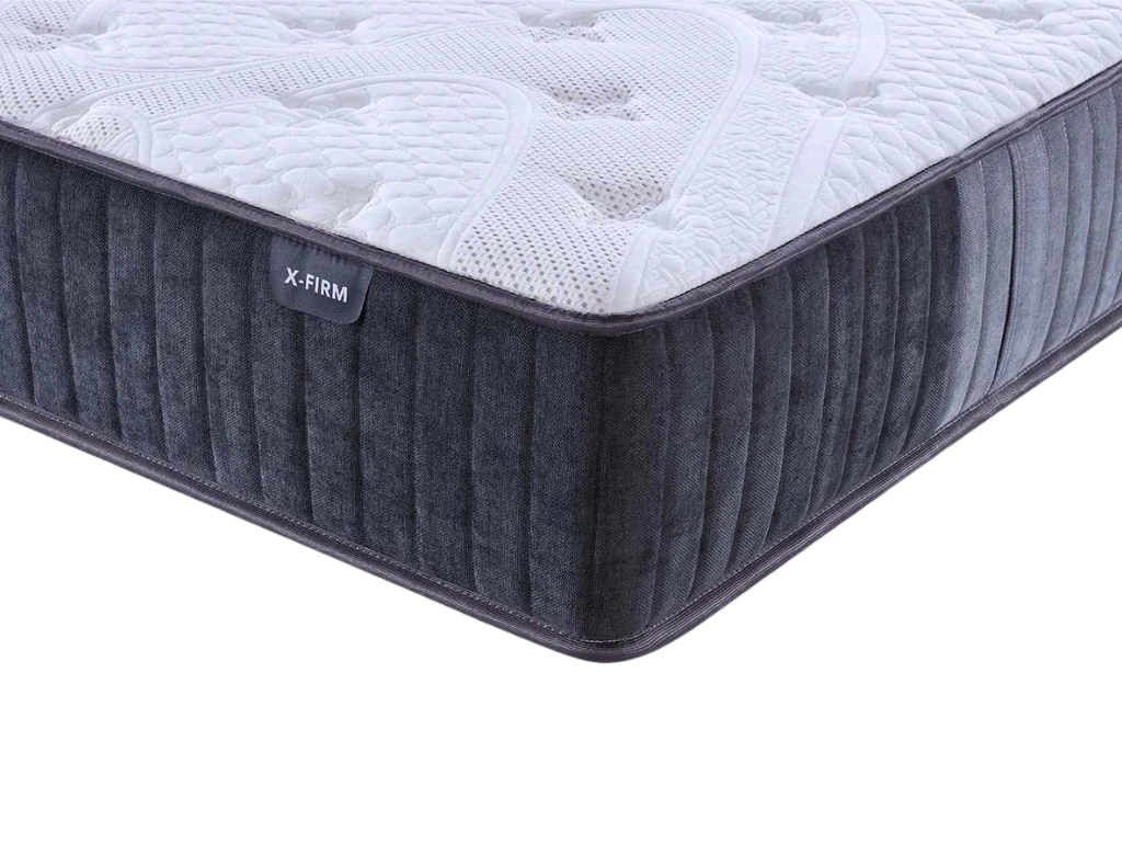 Maverick Bed Frame (Black/White) +  SleepTime X-Firm Mattress Queen