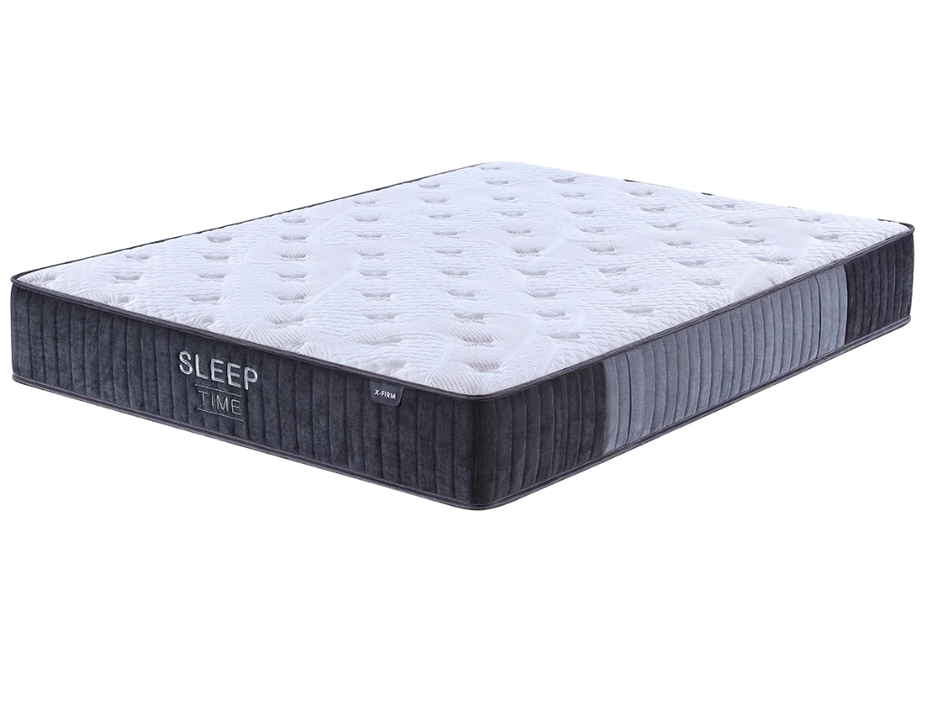 Maverick Bed Frame (Black/White) +  SleepTime X-Firm Mattress Queen