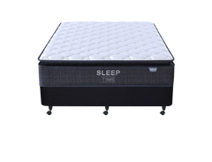 SleepTime Medium Mattress + NZ Made Duracast Hotel Bed Base with Casters