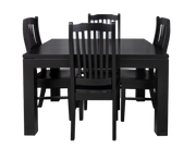 Solid Wood Dining Suite Black - Image 4 | Furniture World NZ